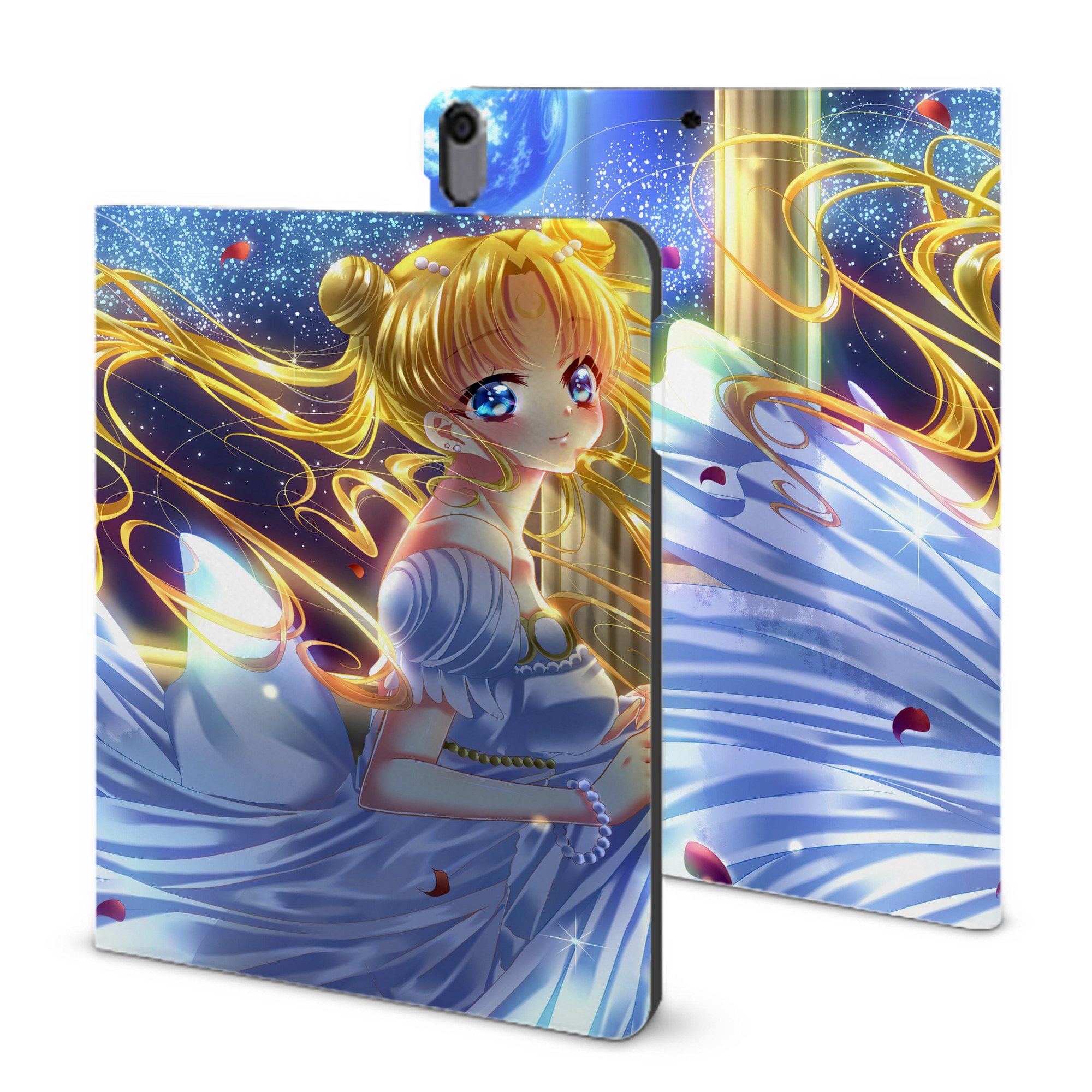 （画像用） 美少女戦士セーラームーン Sailor Moon IPad ケース ブック型 PUレザー TPU 耐衝撃 軽量 薄型 ペン収納なし 全面保護 IPad 各モデル対応